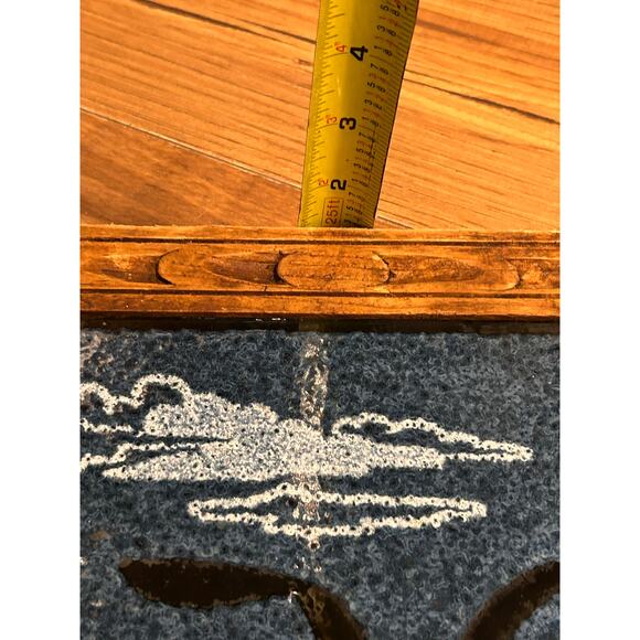 Carved Wood & Tile Trivet w/Bird & Ocean Decoe - Picture 5 of 6